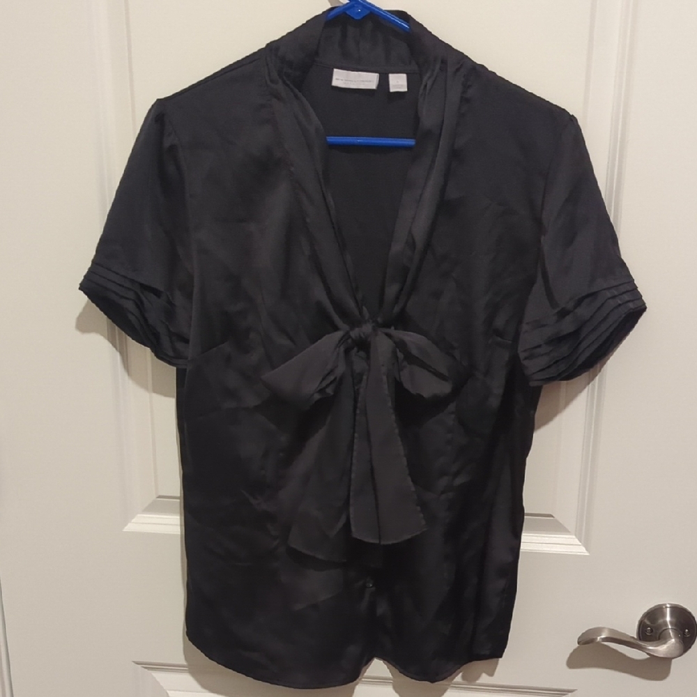 New York & Company Black Stretch Blouse